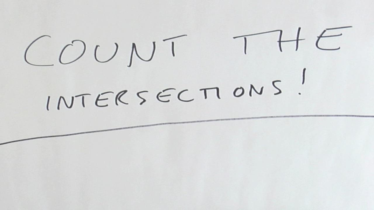 See how Alex Bellos counts intersecting lines to reveal an answer...